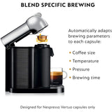 Nespresso Vertuo Coffee and Espresso Machine by Breville - Chrome - BNV220CRO1BUC1