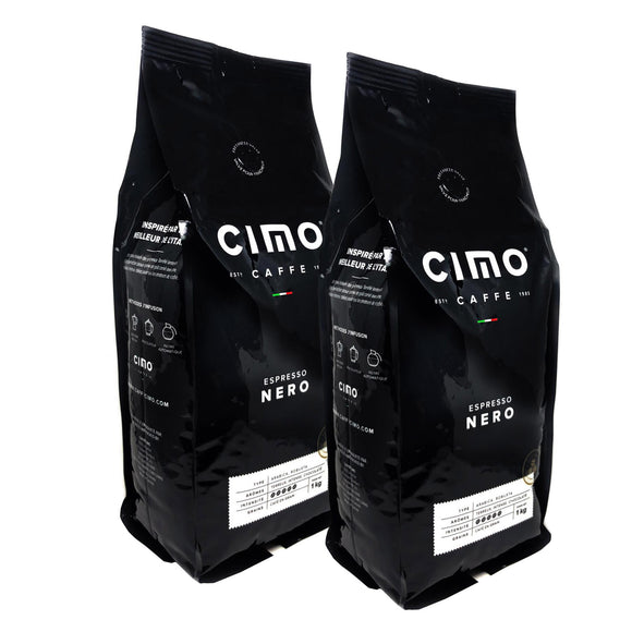 Caffe Cimo Nero Beans, 1 kg (2.2 lb), 2-pack