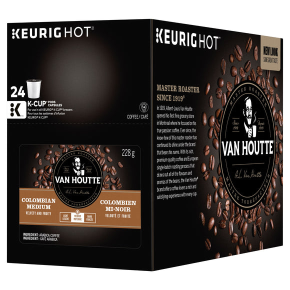 Van Houtte Colombian Medium Roast Coffee, 96 K-Cup Pods