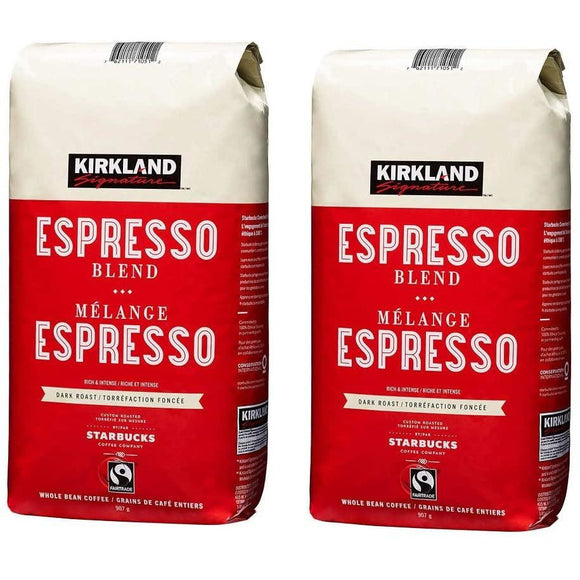 Kirkland Signature Roasted by Starbucks Espresso Blend, 907 g (2 lb), 2-pack