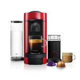 Nespresso VertuoPlus Deluxe Coffee and Espresso Machine by De'Longhi with Aeroccino, Red