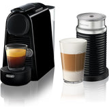 Nespresso Essenza Mini Coffee Machine by De'Longhi with Aeroccino, Black